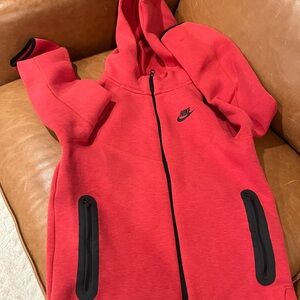Nike Tech Kids University Red Zip-Up Hoodie